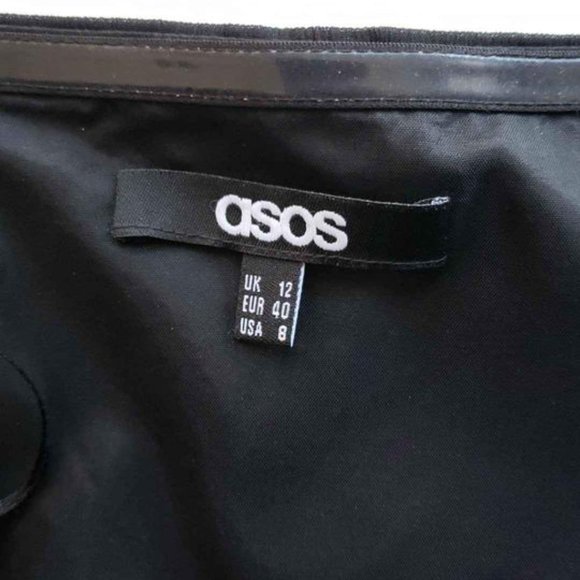 ASOS mini ruffle strapless dress black, size 8 - Picture 6 of 6